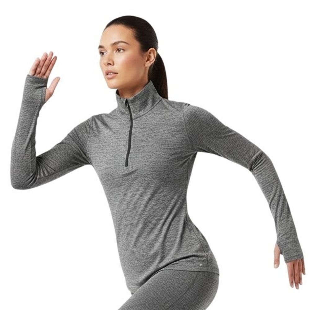 C9‎ By Champion Top XS Indigo Grey Quarter Zip Performance Thumbholes Duo Dry